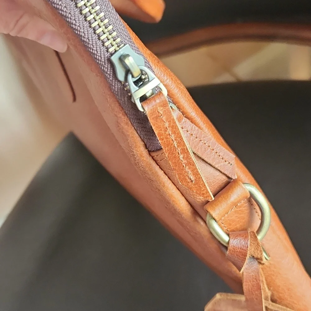 Vintage Carrier brown leather computer briefcase messenger bag
